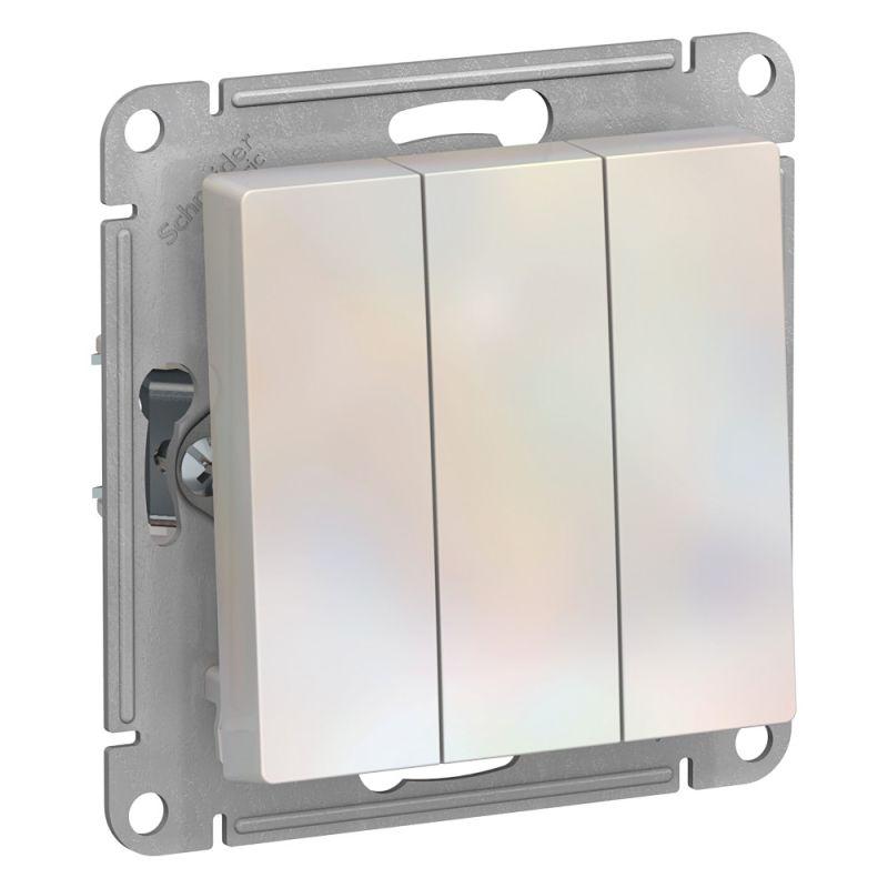 выключатель 3-кл. сп atlasdesign 10а ip20 (сх. 1+1+1) 10ax механизм жемчуж. se atn000431 от BTSprom.by