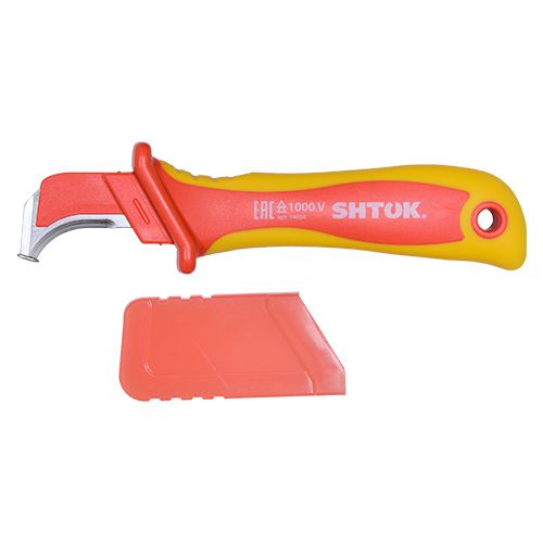 нож для снятия изоляции с пяткой и частично изолированным лезвием 1000в vde (14004) shtok 376547 от BTSprom.by