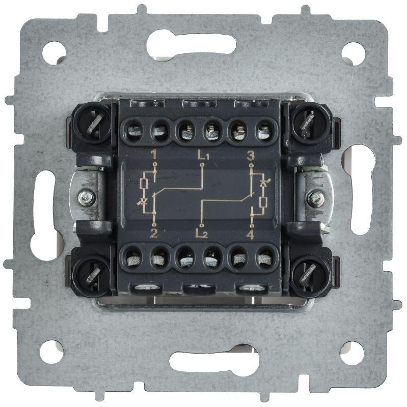  Выключатель 2-кл. СП BRITE ВС10-2-9-БрАБ 10А для отелей с индикацией механизм арктич. бел. IEK BR-V20-2-10-K91 фото в каталоге от BTSprom.by