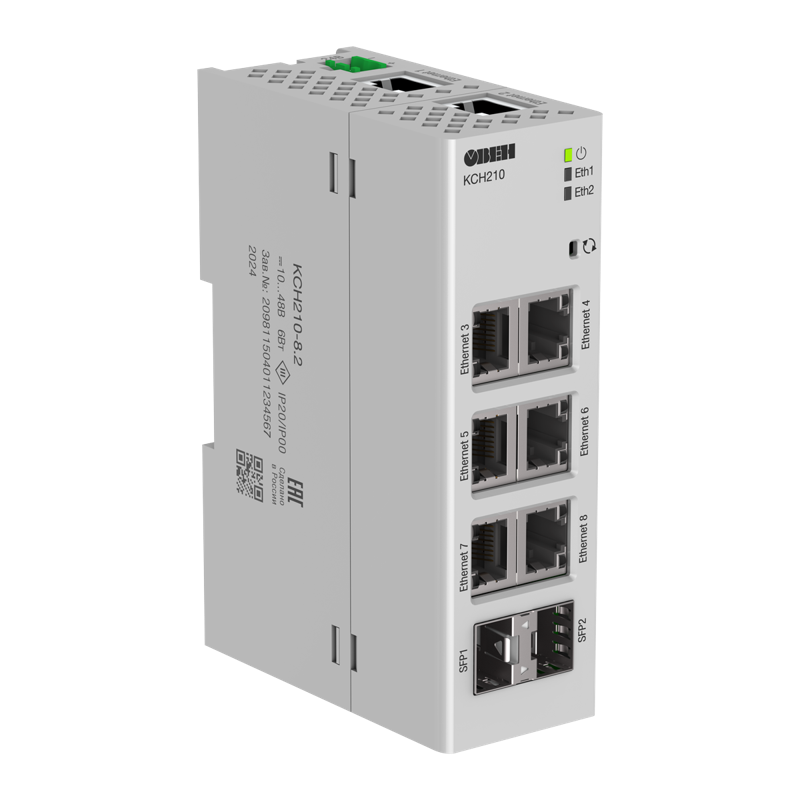 коммутатор сетевой неуправляемый ксн210-8.2 овен 139698 от BTSprom.by