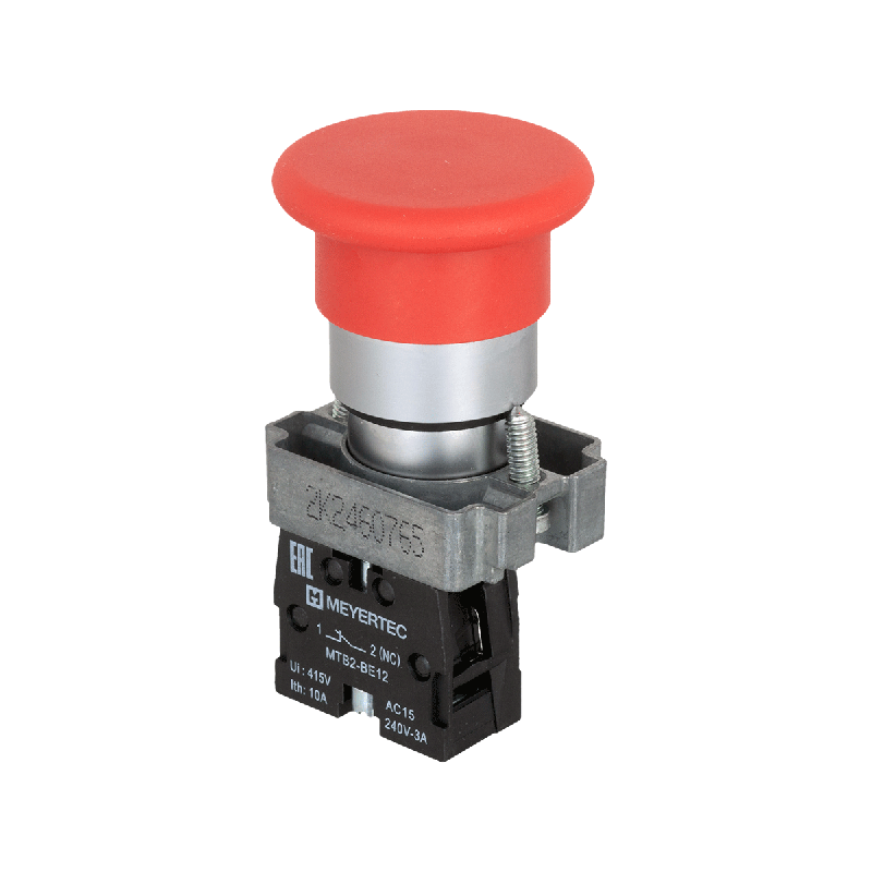 кнопка грибовидная без фиксации 1nc красн. o40мм метал. mtb2-bcz124 овен 54253 от BTSprom.by