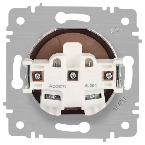  Розетка 1-м СП Accent 6-201-05 16А IP20 250В 2P антрацит Intro Б0063665 фото в каталоге от BTSprom.by