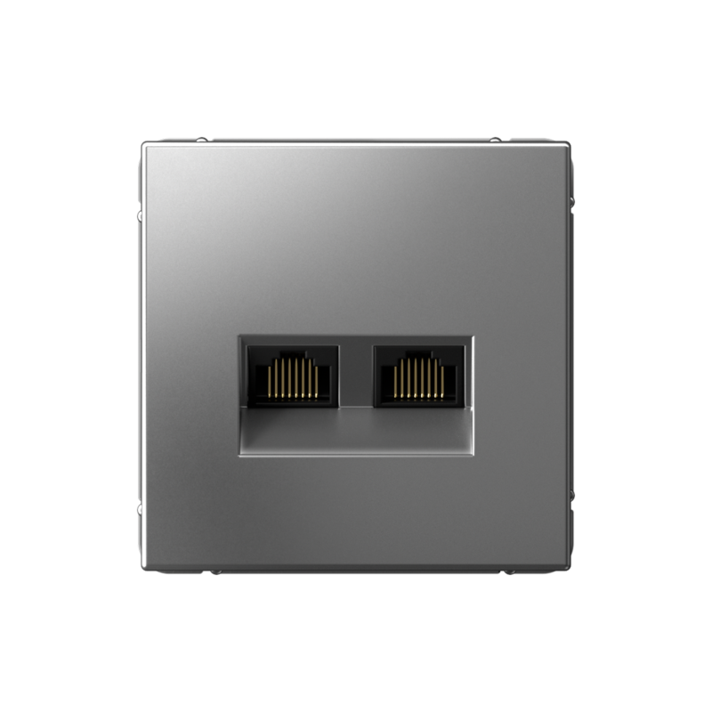 розетка компьютерная 2-м artgallery rj45 + rj45 кат.5e механизм сталь se gal000985 от BTSprom.by
