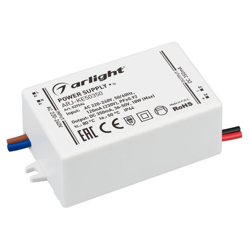 блок питания arj-ke50350 18вт 350ма pfc ip44 пластик 5 лет arlight 027594 от BTSprom.by