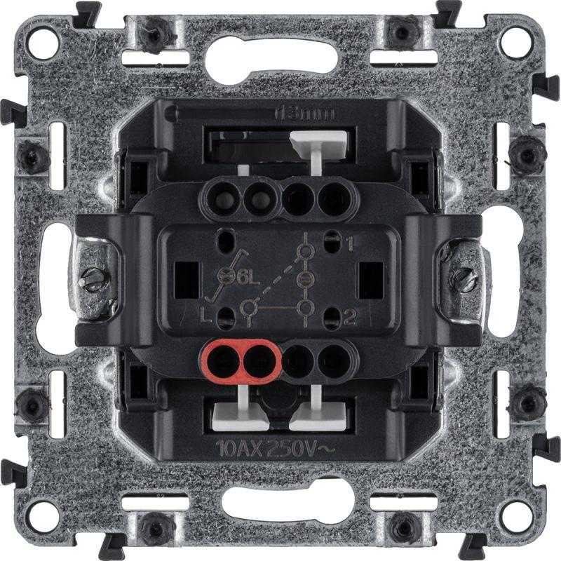  Переключатель 1-кл. СП Valena Allure 10А IP20 250В 10AX с подсветкой с лицев. панелью безвинтов. зажимы механизм сл. кость Leg 752826 фото в каталоге от BTSprom.by