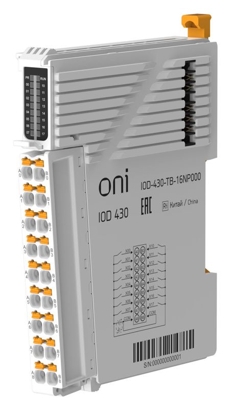  Модуль дискретного ввода IOD 430 16 сигналов NPN/PNP ONI IOD-430-TB-16NP000 фото в каталоге от BTSprom.by