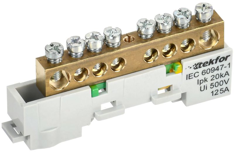 шина pe "земля" неизол. на универс. держ. 8х12-8-ж tekfor iek tf-nn20-08-dl-k05 от BTSprom.by