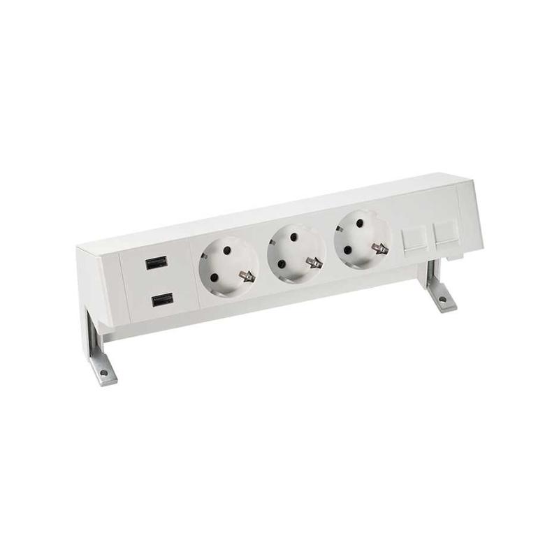 блок розеточный настольный simon 400 3х2p+e 2хusb зарядное устройство адаптер для 2хrj45 моноблок бел. simon 42523020-130 от BTSprom.by