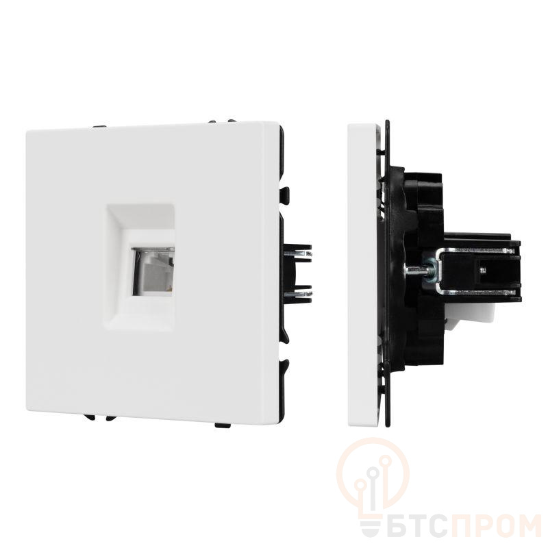  Розетка телефонная ARL NOBE софт-тач бел. кварц SCT-MTL1-SFPL-WH (RJ-11 4C) Arlight 054300(1) фото в каталоге от BTSprom.by