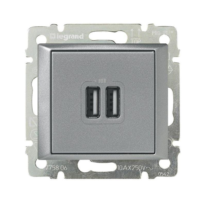 розетка usb 2-м сп valena алюм. iek 770270 от BTSprom.by