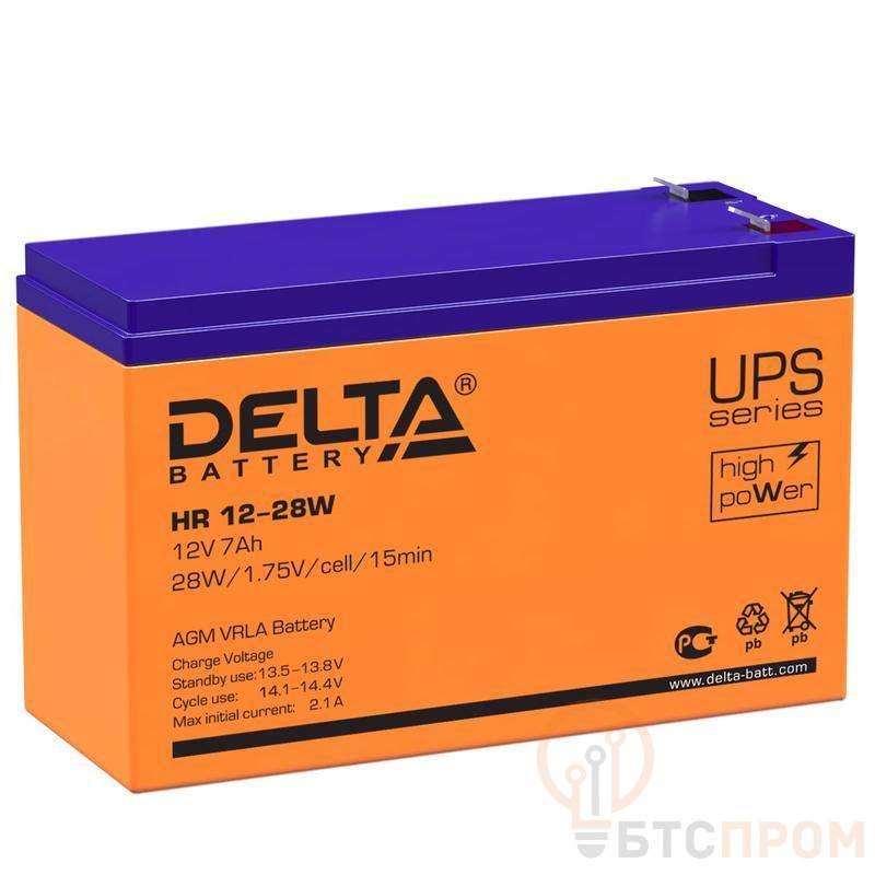  Аккумулятор UPS 12В 7А.ч Delta HR 12-28 W фото в каталоге от BTSprom.by