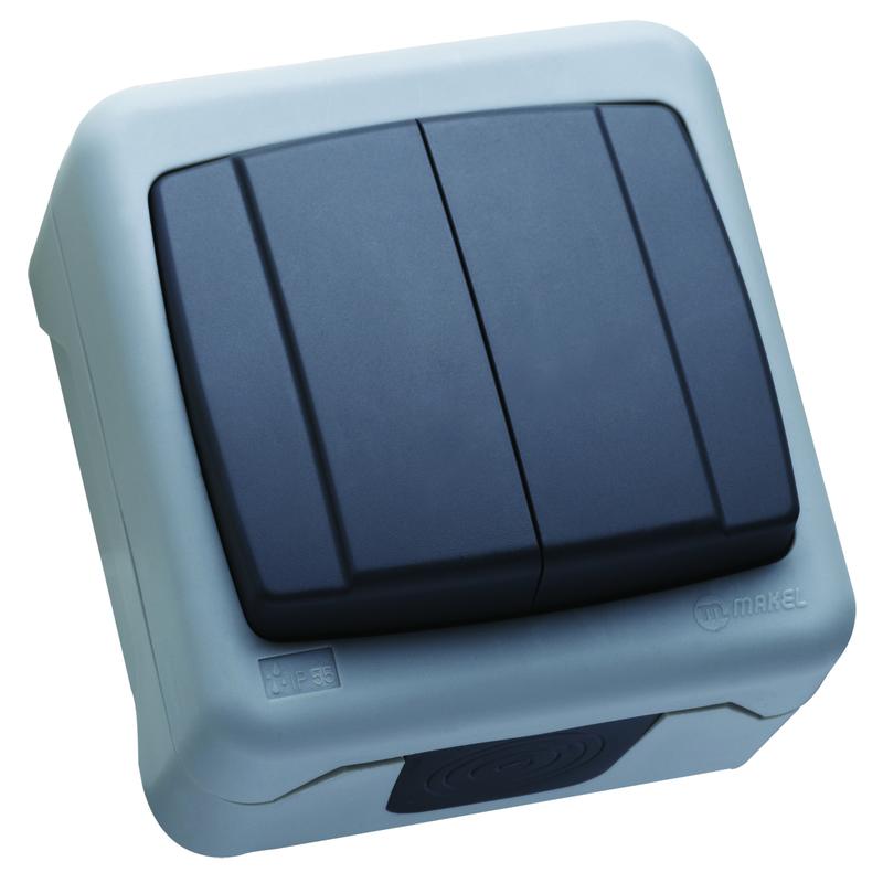 выключатель двухклавишный с винтовым зажимом ip55 makel 36064003 от BTSprom.by