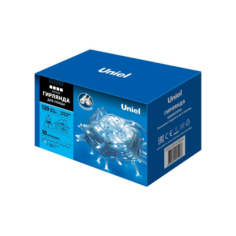 гирлянда led со статическим свечением uld-s1000-120/swk white ip67 10м соедин. 120 диодов бел. свет провод бел. uniel ul-00007204 от BTSprom.by