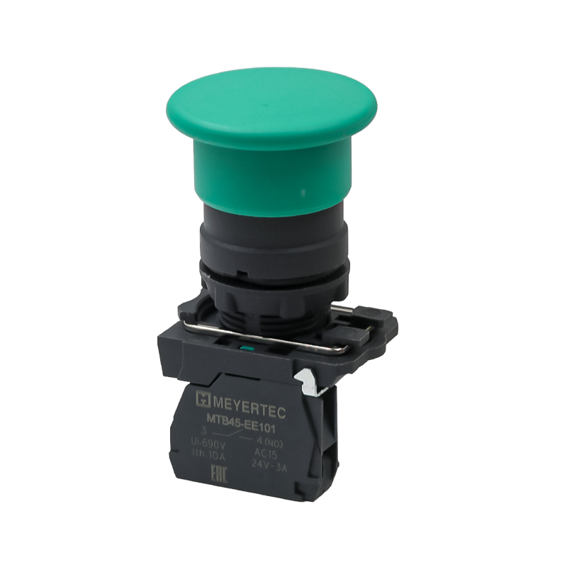 кнопка грибовидная 40мм пружиный возврат 1no ip65 пластик mtb5-ac31 зел. овен 137245 от BTSprom.by