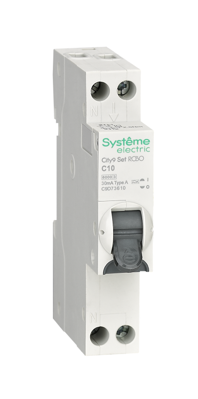 выключатель автоматический дифференциального тока 2п (1p+n) c 10а 30ма тип a 6ка city9 18мм se c9d73610 от BTSprom.by