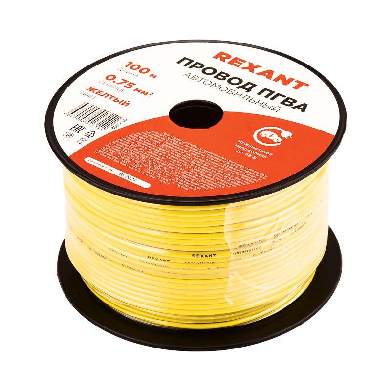  Провод ПГВА 0.75 Ж бухта (м) Rexant 01-6502 фото в каталоге от BTSprom.by