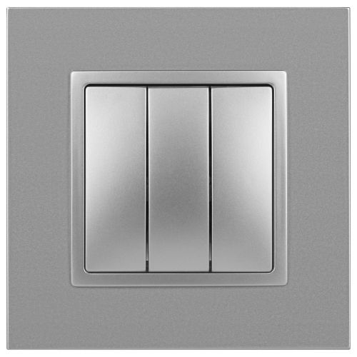  Выключатель 3-кл. СП Elegance 14-1107-03 10А IP20 250В 10AX механизм алюм. Эра Б0034252 фото в каталоге от BTSprom.by