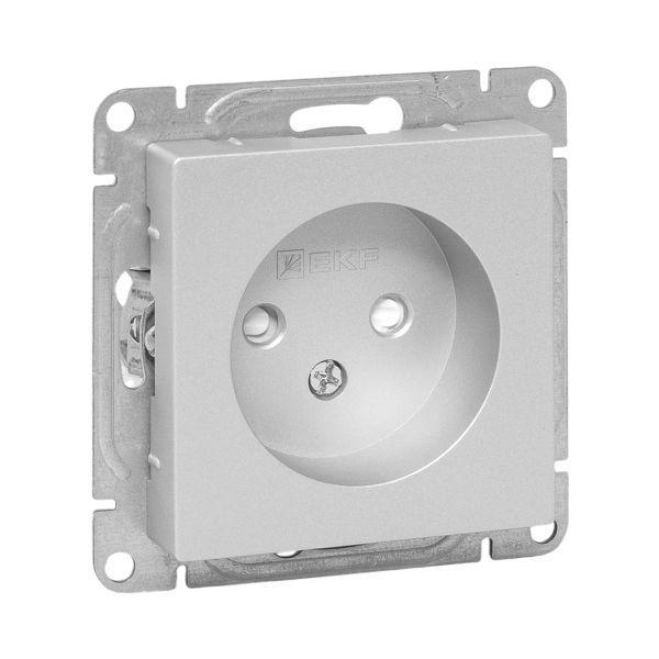 розетка сп эпика 16а без заземл. защ. шторки механизм алюм. ekf up1-soa-101 от BTSprom.by