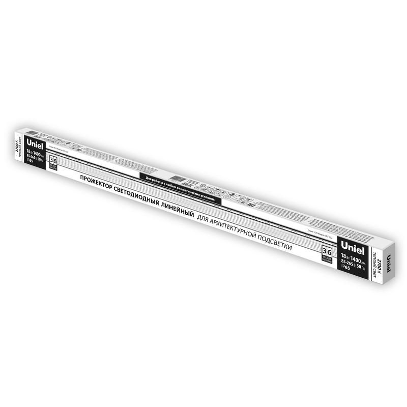 прожектор светодиодный ulf-l52-18w/2700k/l100 220v ip65 silver линейный 1000мм тепл. бел. свет 2700к. 1620лм алюм. uniel ul-00008361 от BTSprom.by