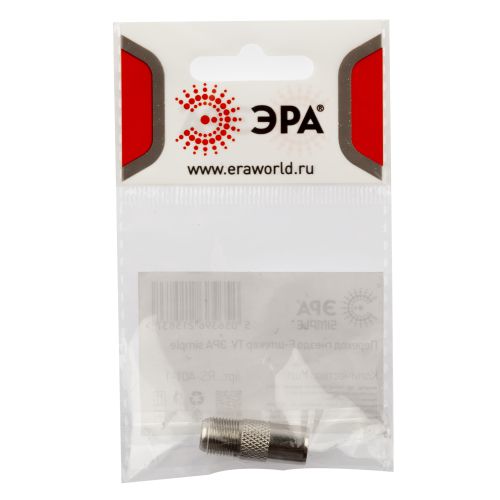  Переходник Simple RS-A01-1 гнездо F-штекер ЭРА Б0048289 фото в каталоге от BTSprom.by