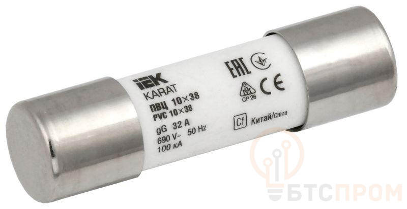 Вставка плавкая цилиндрическая ПВЦ 10х38 32А KARAT IEK MFL10-032 фото в каталоге от BTSprom.by  Вставка плавкая цилиндрическая ПВЦ 10х38 32А KARAT IEK MFL10-032 фото в каталоге от BTSprom.by