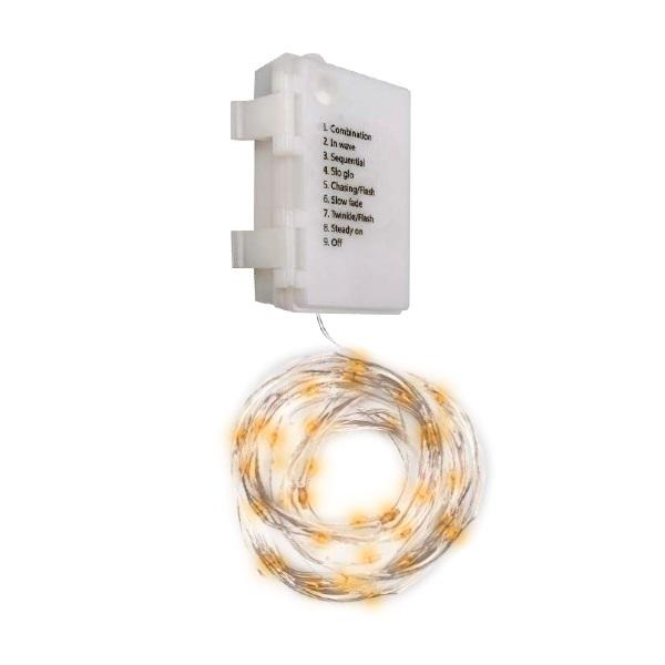 гирлянда dc-g03-120y 120microled 12.1м 8реж. 3xaa (не в компл.) желт. фаzа 5047792 от BTSprom.by