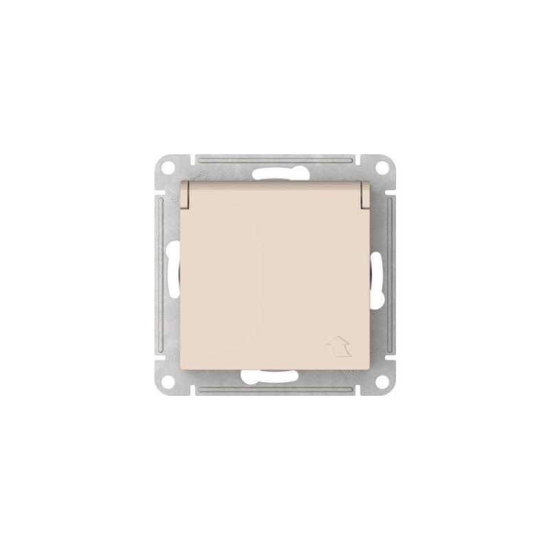  Розетка AtlasDesign 16А IP20 с заземл. защ. шторки с крышкой быстрозажим. клем. механизм беж. SE ATN000246S фото в каталоге от BTSprom.by
