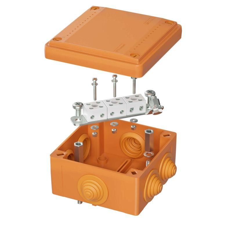 коробка ответвительная fs 100х100х50мм 6р 450в 6а 4кв.мм с каб. вводами и клеммн. ip56 пластик. dkc fsb11604 от BTSprom.by