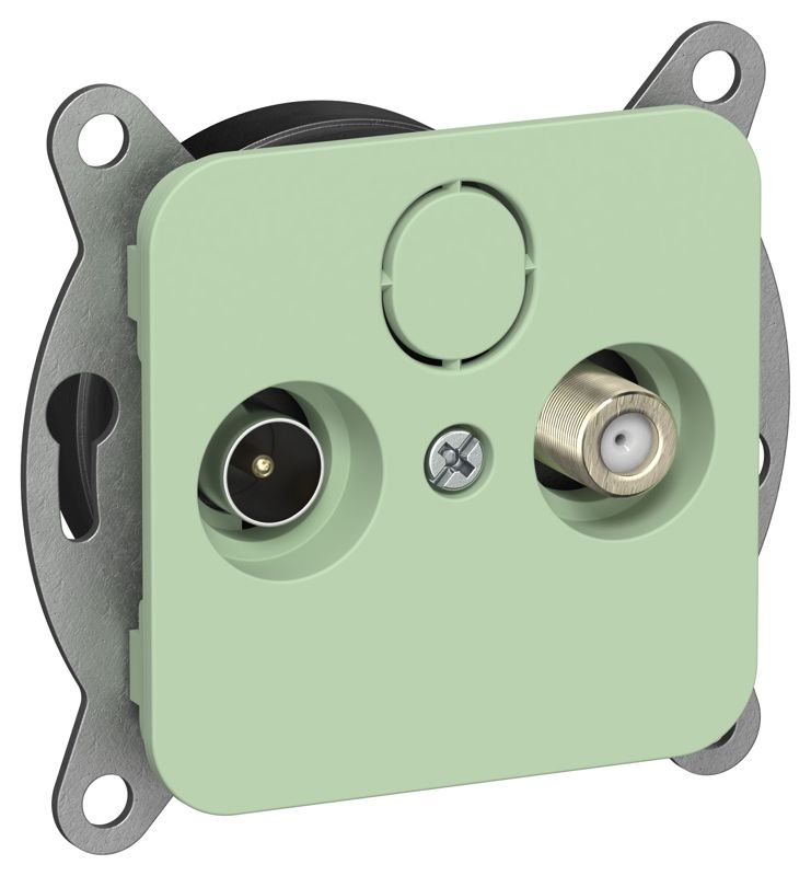 розетка проходная tv/sat 2-м сп flite ртвс-2-1-2-флф экранир. механизм фисташк. iek fi-af23-p-k93 от BTSprom.by