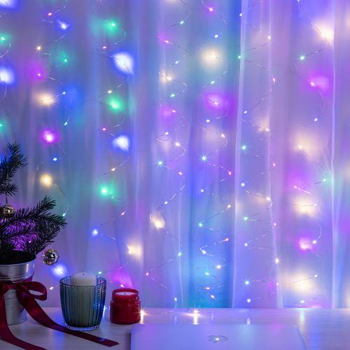  Гирлянда светодиодная "Занавес" 3х3м 240microLED мультиколор USB Holiday INZR-02 Intro Б0060436 фото в каталоге от BTSprom.by