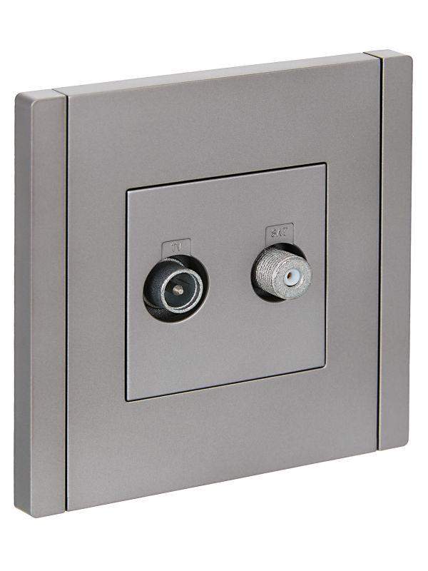 розетка 2-м tv+sat forte&piano fp538 сталь iek fp-af20-o-k46 от BTSprom.by