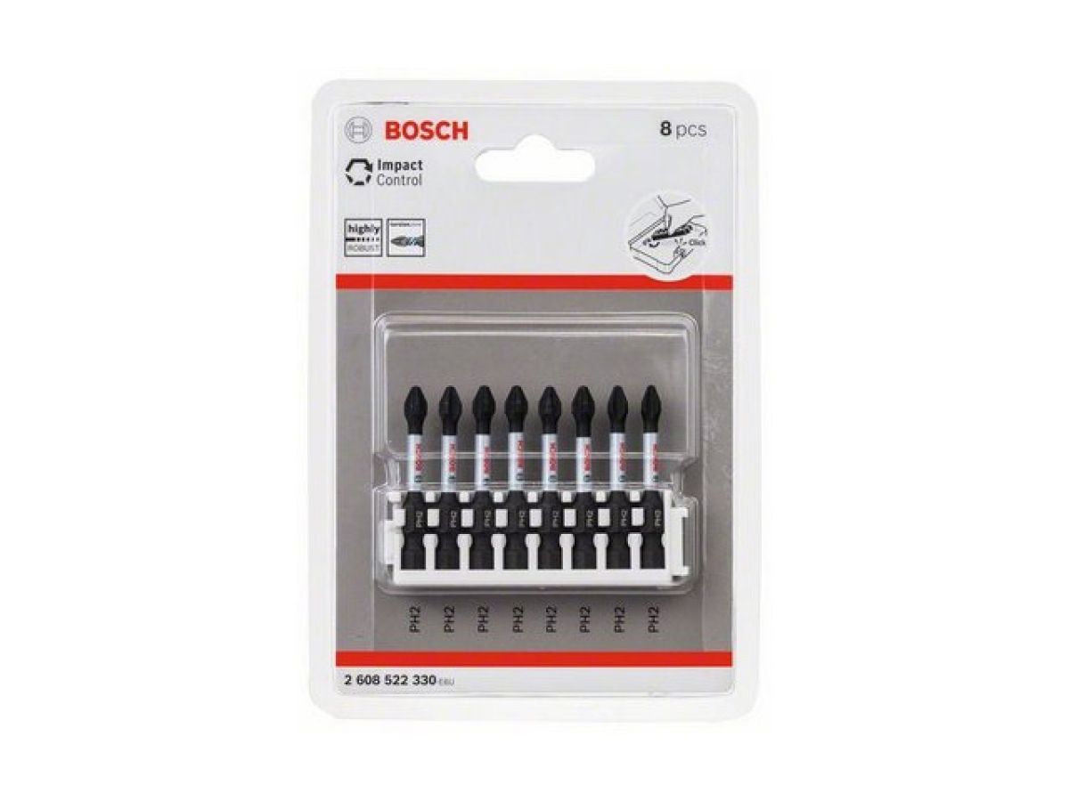 насадка (бита) крестообразная ph2 50 мм bosch ударная торсионная в розничн. упак. ( 8 шт.) (посадочн. шестигранник 1/4 ") 2608522330 от BTSprom.by
