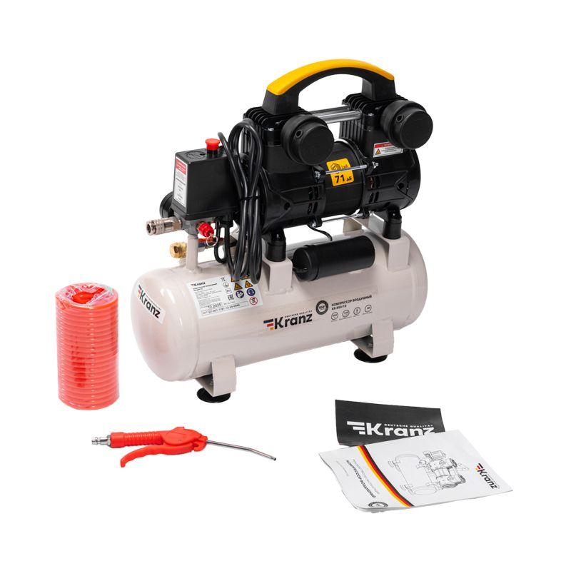  Компрессор воздушный безмасляный KR-850/10 850Вт 140л/мин 10л Kranz KR-16-1161 фото в каталоге от BTSprom.by