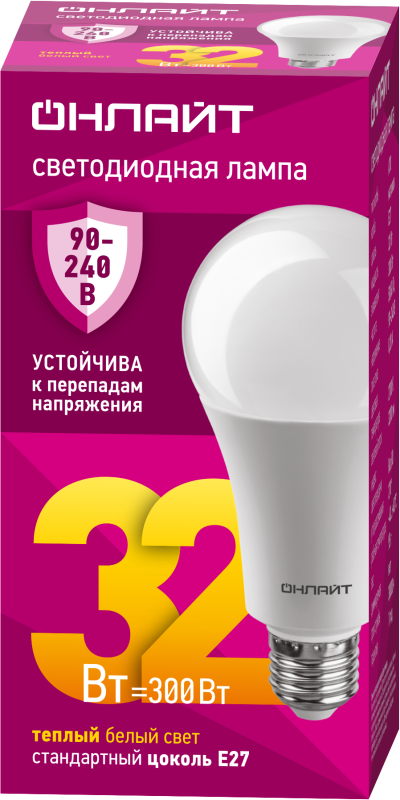 лампа светодиодная 90 536 oll-a70-32-230-2.7к-e27 pro 90-240в онлайт 90536 от BTSprom.by