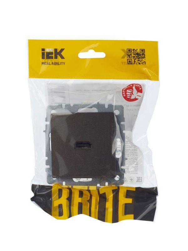  Розетка СП BRITE HDMI РHDMI-0-БрТБ механизм бронза IEK BR-H10-K45 фото в каталоге от BTSprom.by