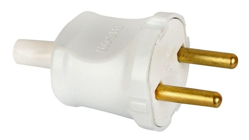 вилка 16а прямая б/з модель в 16-007 sb2-p бел. volsten 14443 от BTSprom.by