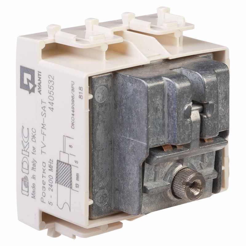  Розетка телевизионная TV/FM/SAT 2мод. 16А Avanti "Ванильная дымка" DKC 4405532 фото в каталоге от BTSprom.by