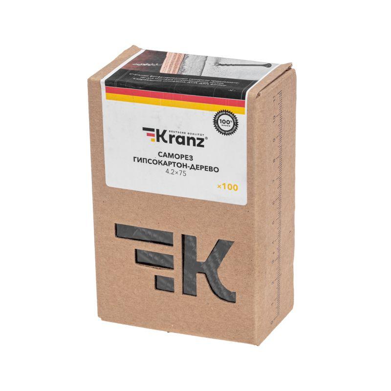  Саморез гипсокартон-дерево 4.2х75 (уп.100шт) Kranz KR-01-3331-012 фото в каталоге от BTSprom.by