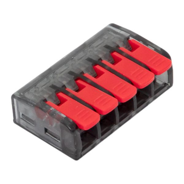  Клемма строительно-монтажная СМК 221-615 5-проводная 0.5-4.0(6)кв.мм с рычагом (уп.25шт) PROxima EKF plc-smk-221-615 фото в каталоге от BTSprom.by