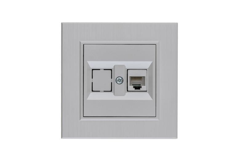 розетка компьютерная cat 5+гнездо karea line star жемчуж. makel 86100035 от BTSprom.by