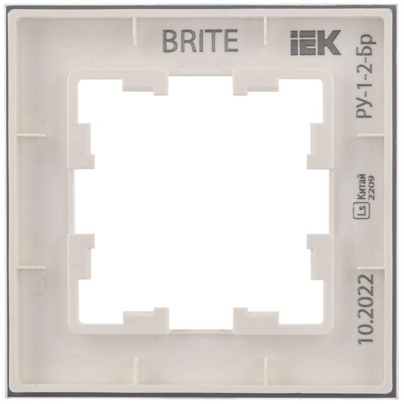  Рамка 1-м BRITE РУ-1-2-Бр стекло бел. матов. IEK BR-M12-G-31-K01 фото в каталоге от BTSprom.by