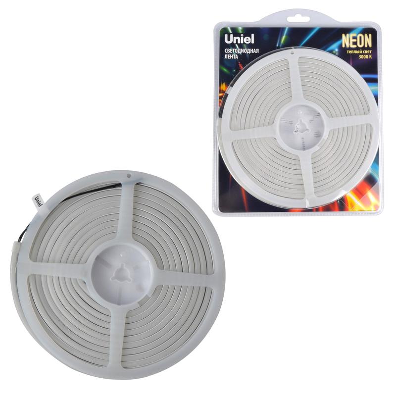 лента светодиодная uls-n01-2835-120led/m-6mm-ip67-dc12v-9w/m-5m-3000k neon гибкая герметичная (блист. 5м) uniel ul-00009082 от BTSprom.by