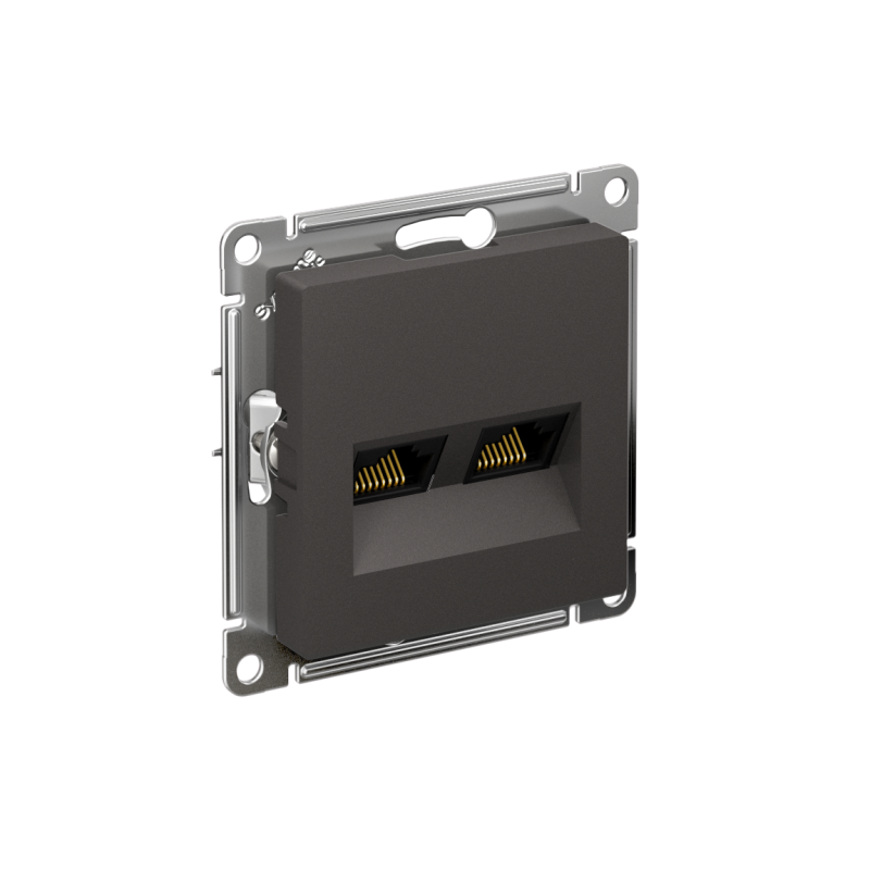 розетка компьютерная 2-м atlasdesign rj45+rj45 кат.5e механизм базальт se atn001485 от BTSprom.by