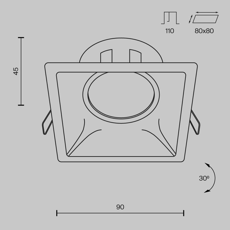  Светильник Dot 10Вт GU10 встраив. Maytoni DL029-2-01W фото в каталоге от BTSprom.by