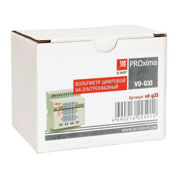  Вольтметр цифровой VD-G33 на DIN-рейку трехфазный EKF vd-g33 фото в каталоге от BTSprom.by