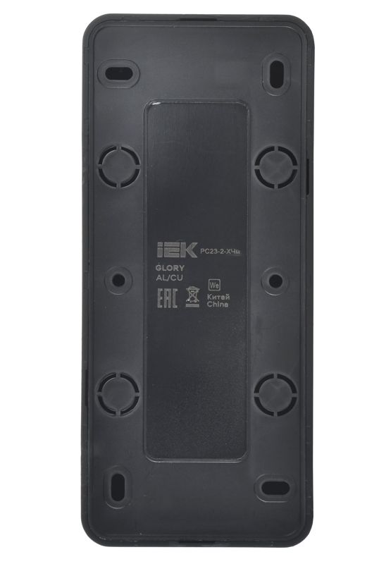  Розетка 3-м ОП GLORY РС23-2-ХЧм 10А без заземл. без защ. шторок черн. матов. IEK ERH30-K02M-10 фото в каталоге от BTSprom.by