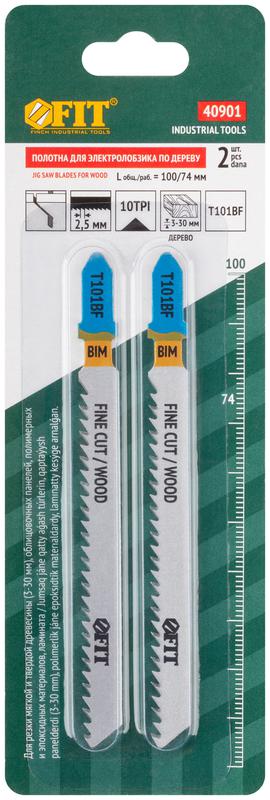  Полотно по дереву Bimetal шлифованные под свободным углом зубья 100/74/2.5мм (T101BF) (уп.2шт) FIT 40901 фото в каталоге от BTSprom.by