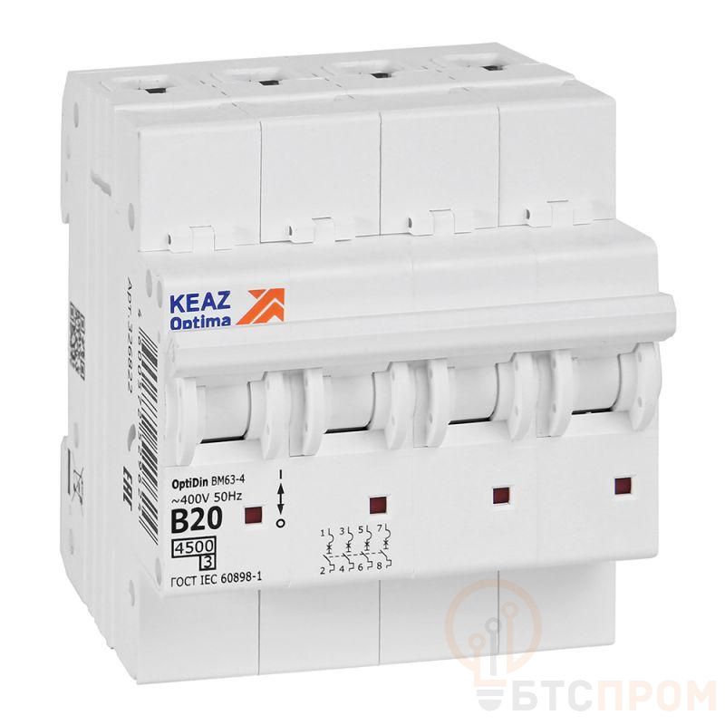 Выключатель автоматический модульный OptiDin BM63-4B20-4.5-УХЛ3 КЭАЗ 329529 фото в каталоге от BTSprom.by  Выключатель автоматический модульный OptiDin BM63-4B20-4.5-УХЛ3 КЭАЗ 329529 фото в каталоге от BTSprom.by