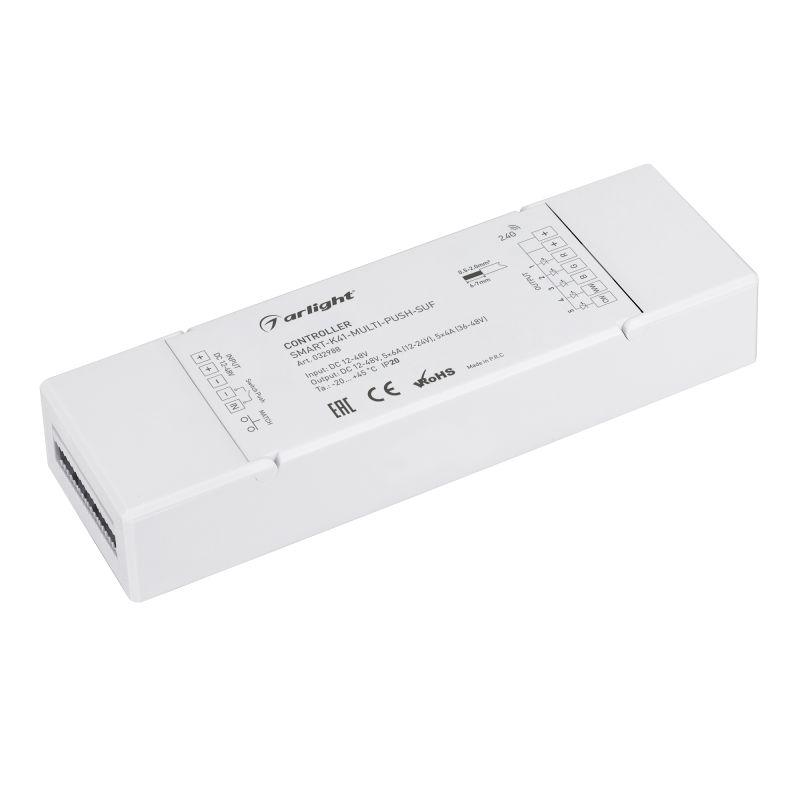 контроллер smart-k41-multi-push-suf (12-48в 5х6а rgb-mix 2.4g) (ip20 пластик) arlight 032988 от BTSprom.by