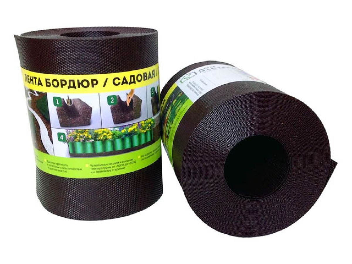 лента бордюр садовая/газонная "классика" (9м, h20см, корич.) (дом мастеров) дом-2-34 от BTSprom.by